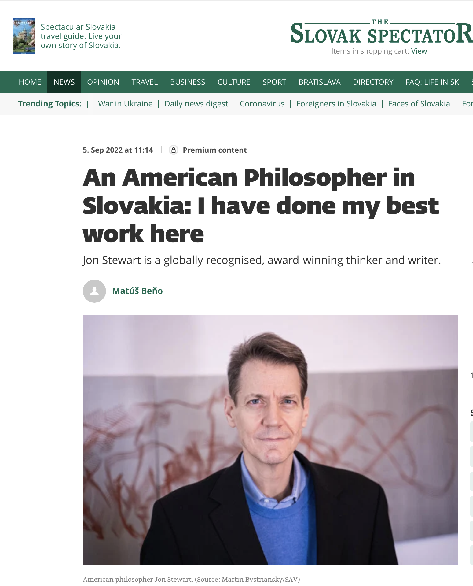 Interview, Slovac Spectator